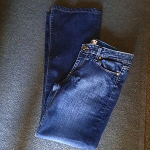 Paige Sz 28 Skyline Boot Jeans Dark Blu Distressed Very N8ce